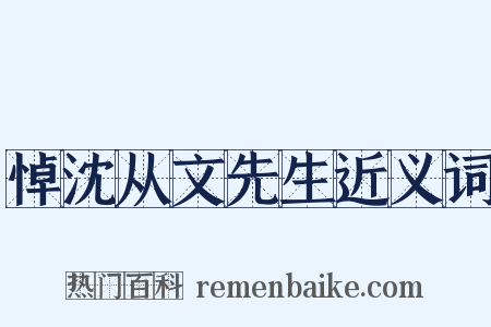 悼沈从文先生近义词是什么意思的图片